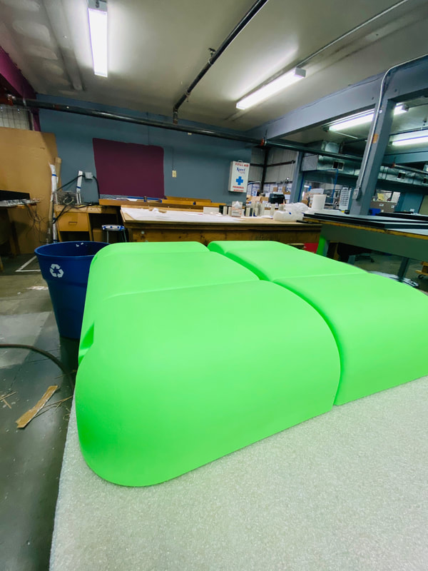 A vacuum formed part made in bright green!